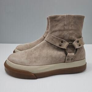 Free People Bodhi Harness Sneaker Ankle Bootie Moon Rock Suede Size 8.5
